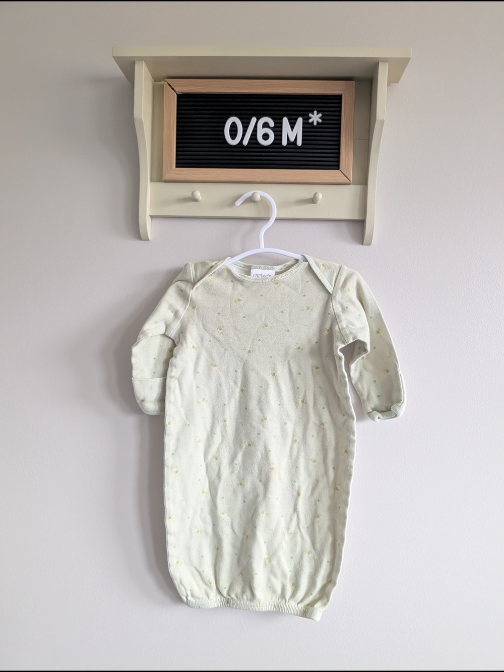 Carter's Light Green Dot Infant Sleep Gown - 0/6M